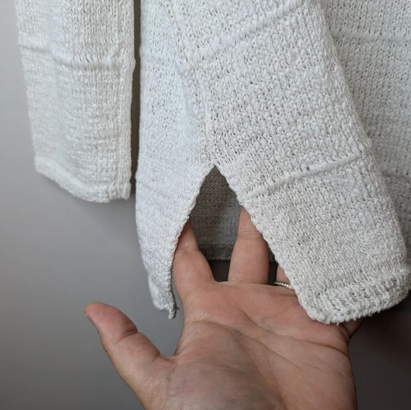 Vintage EasySpirit White Knit V Neck Long  Sleeve Top Sweater Woman 3 - Picture 7 of 9